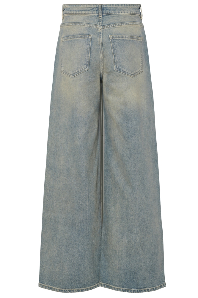 PCSELMA MW WIDE DENIM JEANS 17157434 Medium Blue Den/BROWN WASH